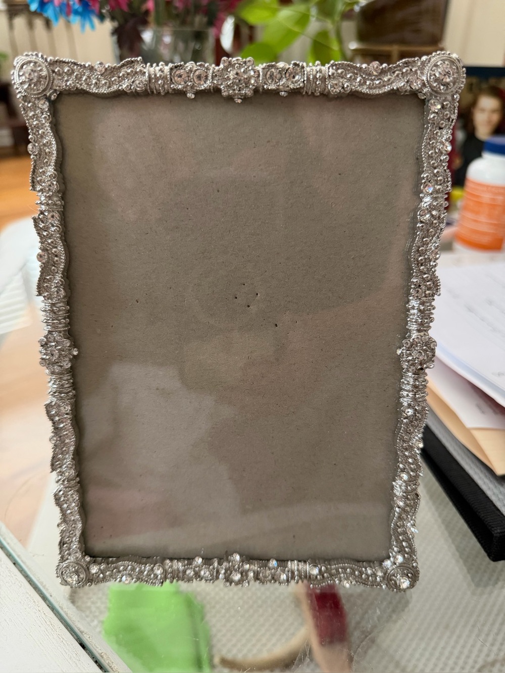 Tahari Ornate Silver-Trim Picture Frame